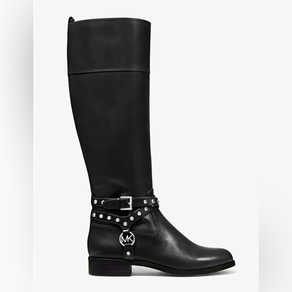 Michael Kors Preston Studded Leather Boots Size 5.5